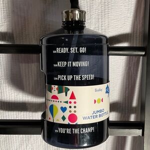 Wembley Jumbo Water Bottle - Black with Colorful Accents